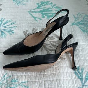 Manolo Blahnik sling back pumps